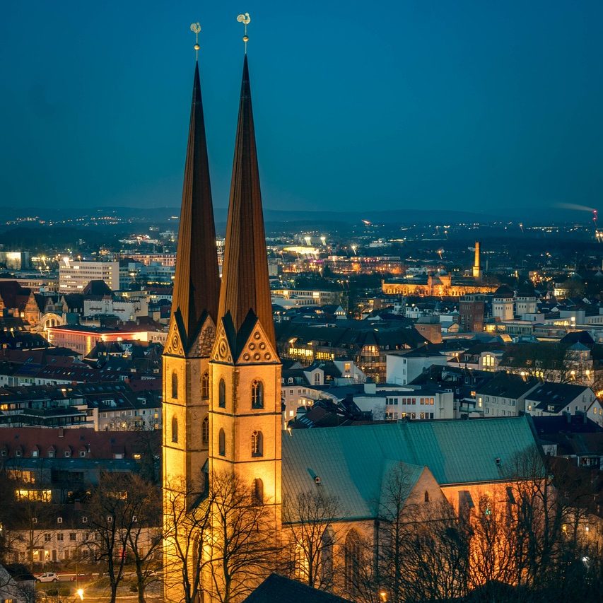 Foto: Blick von der Sparrenburg auf die bielefelder Innenstadt